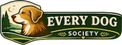 A logo-style graphic reading 'EVERY DOG SOCIETY' with a tan dog head illustration on a dark green badge with gold accents.