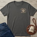 Charcoal grey vintage-style cotton t-shirt featuring an Every Dog Society paw print graphic on the chest.